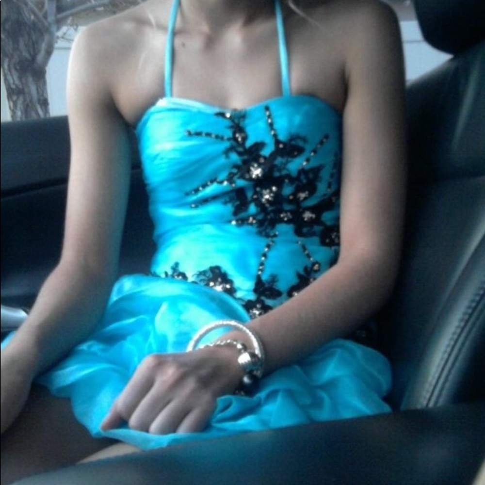 Semi-formal school dance dress- light blue